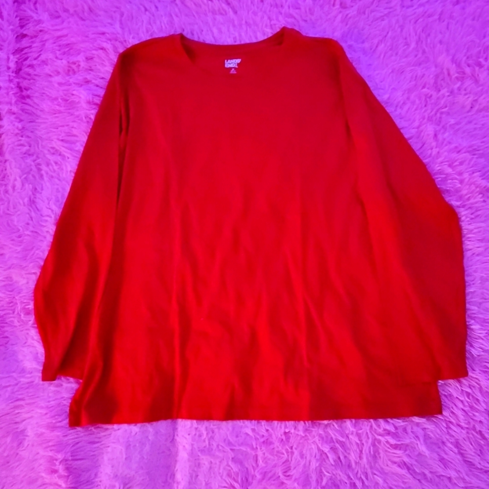 Land's End Red Long Sleeve Shirt